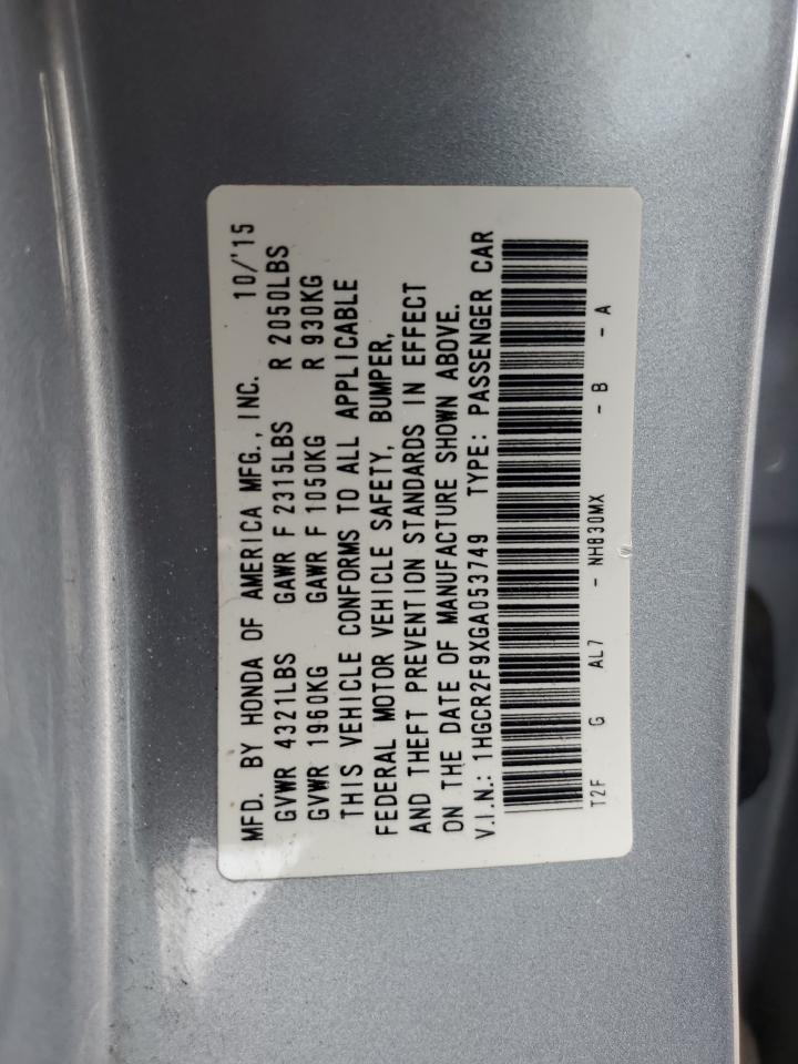 2016 Honda Accord Exl vin: 1HGCR2F9XGA053749