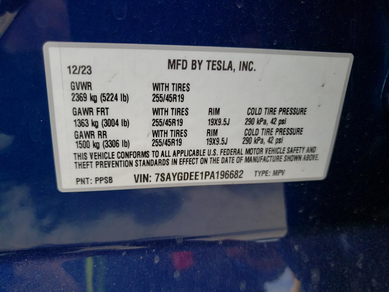 7SAYGDEE1PA196682 2023 Tesla Model Y