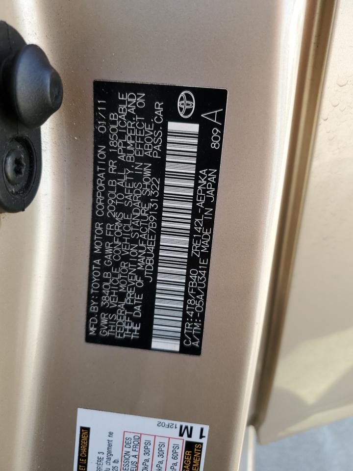 JTDBU4EE7B9131322 2011 Toyota Corolla Base