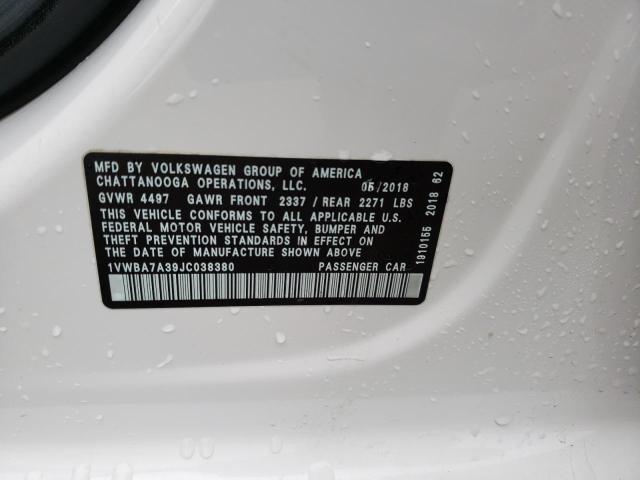 2018 VOLKSWAGEN PASSAT SE - 1VWBA7A39JC038380