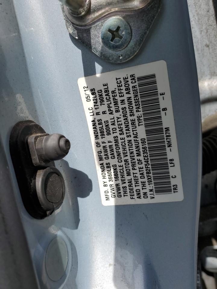 19XFB2F54CE356160 2012 Honda Civic Lx