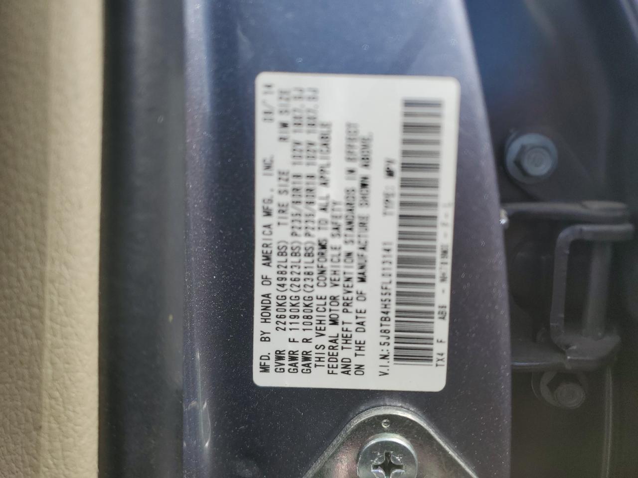 5J8TB4H55FL013141 2015 Acura Rdx Technology