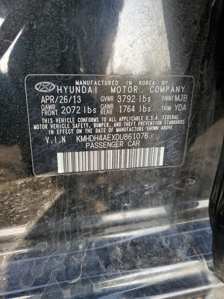 KMHDH4AEXDU861076 2013 Hyundai Elantra Gls