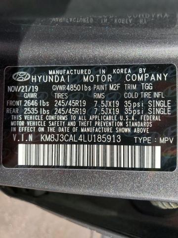 2020 Hyundai Tucson Limited VIN: KM8J3CAL4LU185913 Lot: 51074514