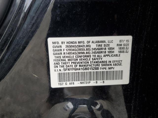 2016 Honda Pilot Ex VIN: 5FNYF6H41GB015288 Lot: 45043084