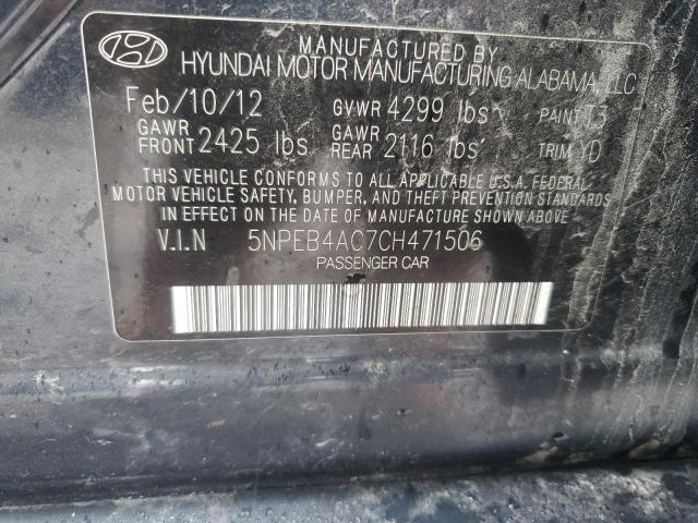 5NPEB4AC7CH471506 | 2012 Hyundai sonata gls