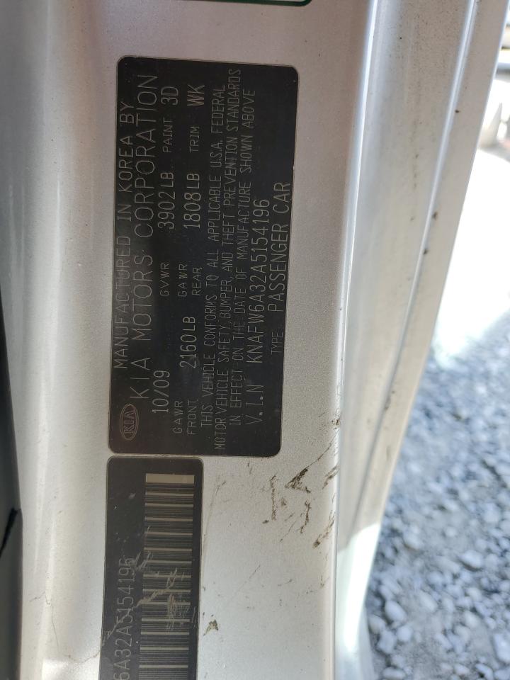 KNAFW6A32A5154196 2010 Kia Forte Sx