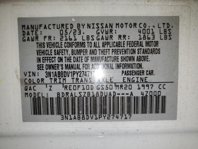 2023 Nissan Sentra Sr VIN: 3N1AB8DV1PY274717 Lot: 51809114