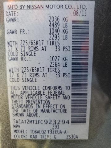 2015 Nissan Rogue S VIN: 5N1AT2MT1FC923294 Lot: 51076694