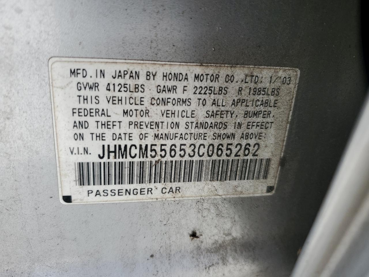 JHMCM55653C065262 2003 Honda Accord Ex