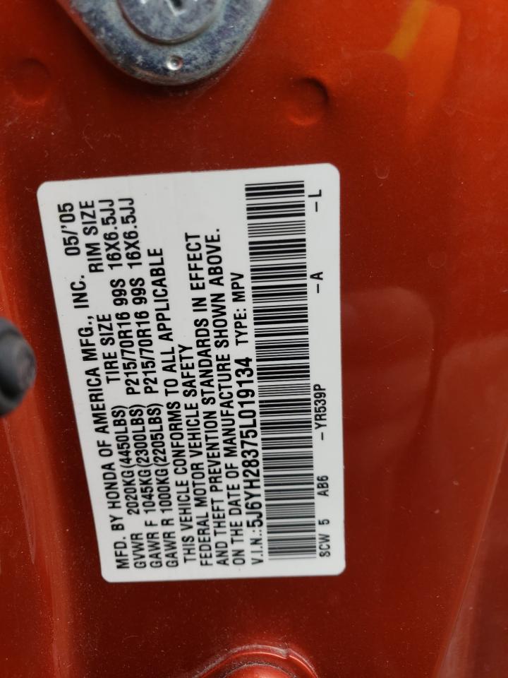 5J6YH28375L019134 2005 Honda Element Lx