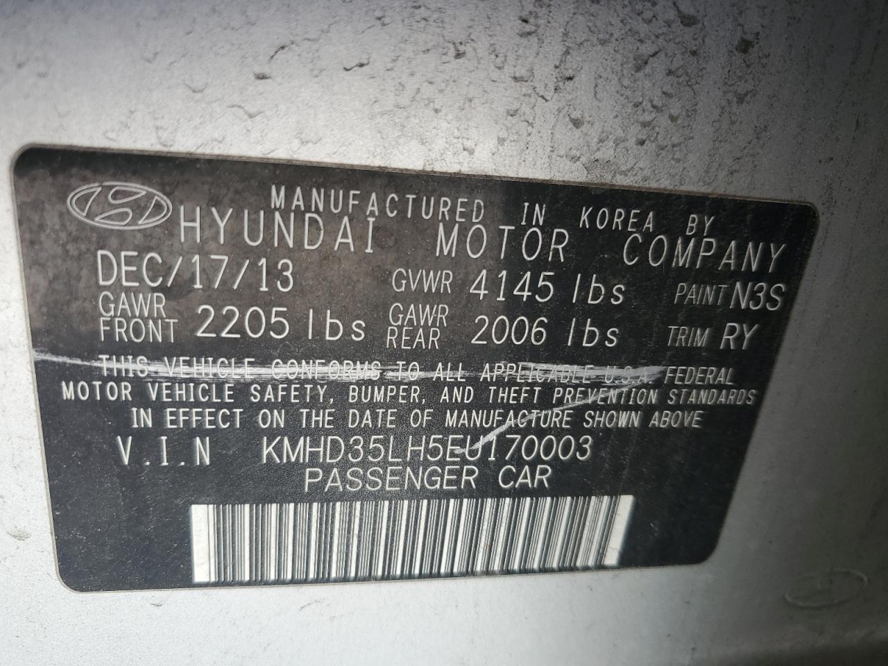 KMHD35LH5EU170003 2014 Hyundai Elantra Gt