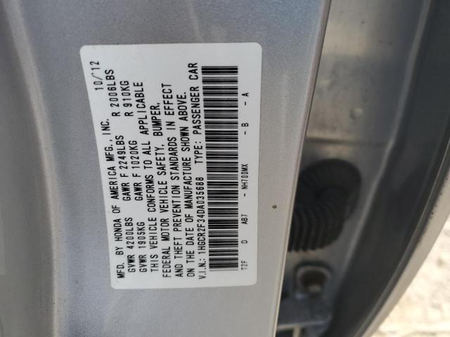 2013 Honda Accord Lx VIN: 1HGCR2F34DA035688 Lot: 50105374