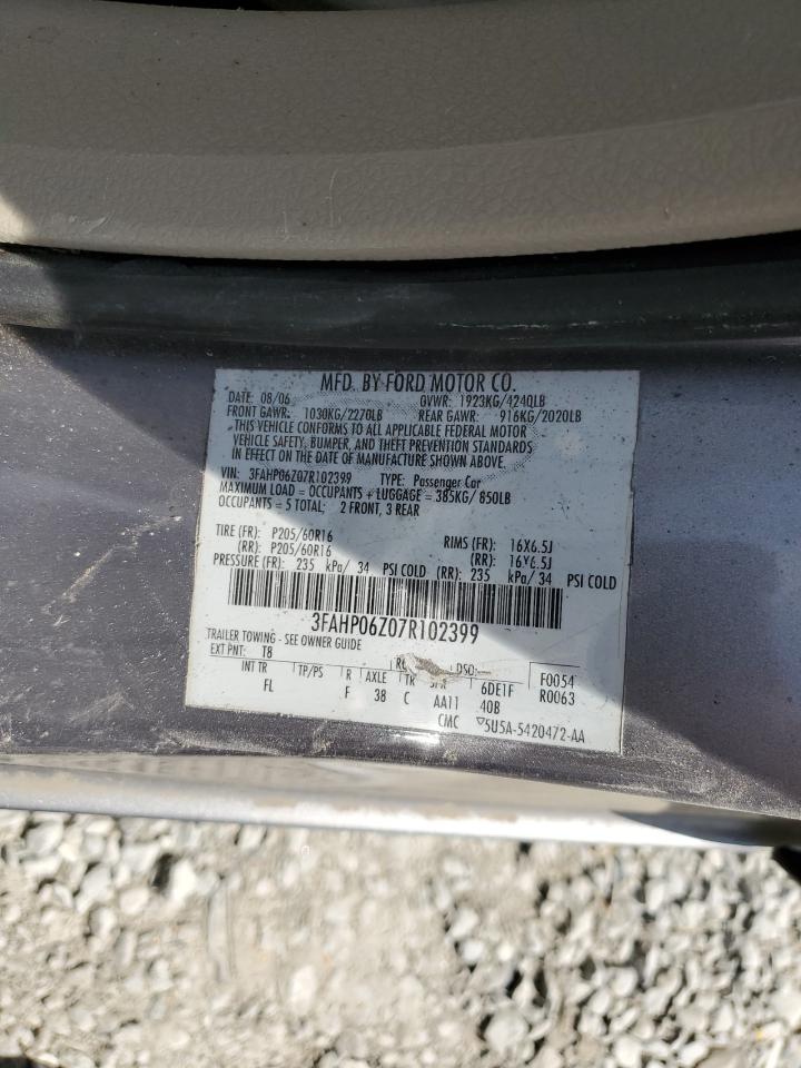 3FAHP06Z07R102399 2007 Ford Fusion S