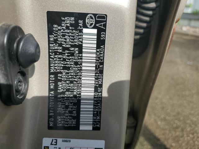 2009 Toyota Corolla Base VIN: 2T1BU40E29C151814 Lot: 50676174