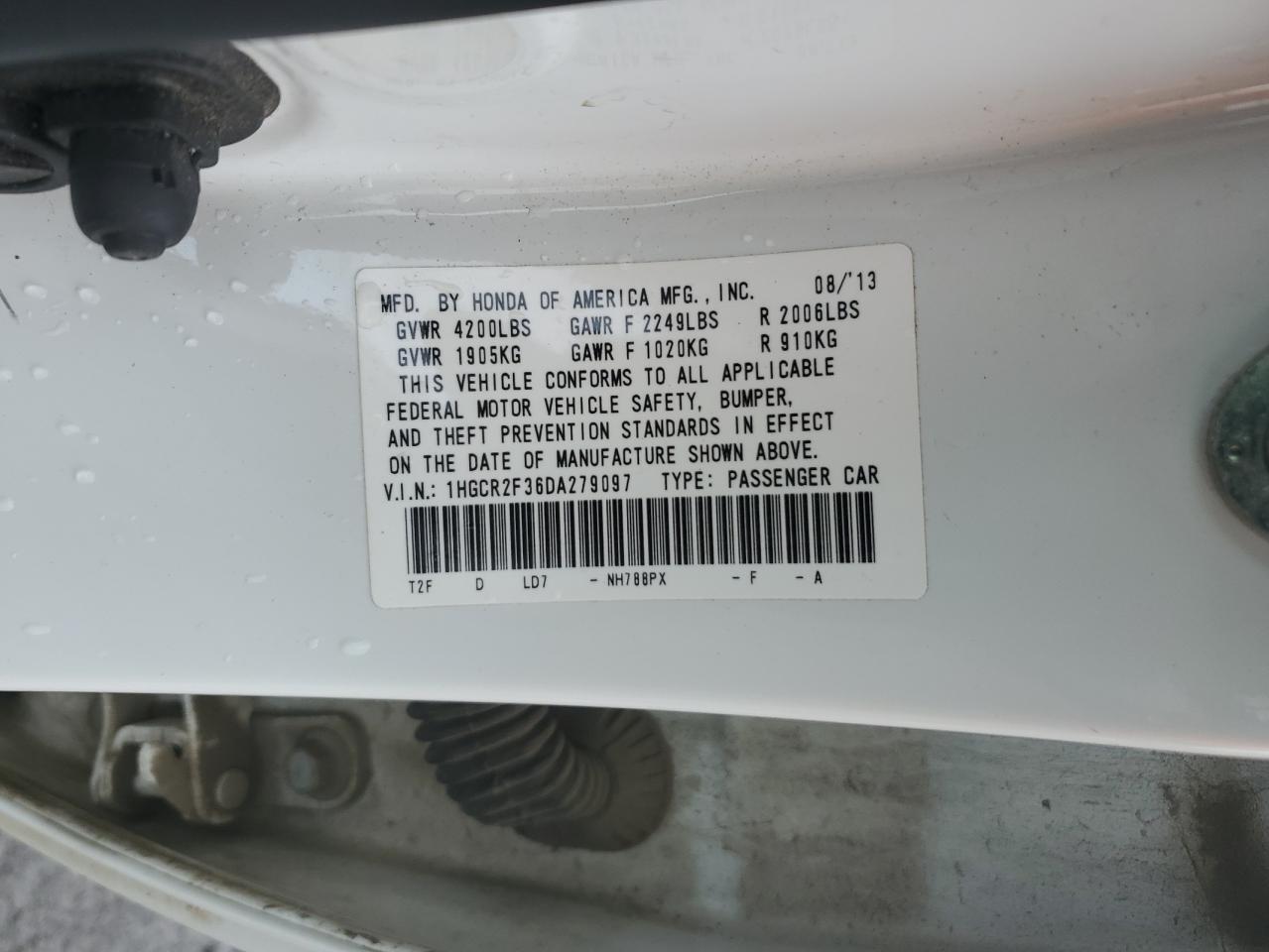 1HGCR2F36DA279097 2013 Honda Accord Lx