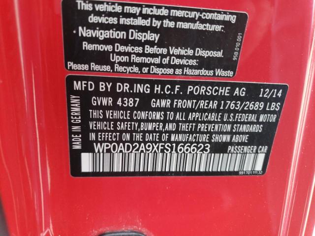 Lot #2491646692 2015 PORSCHE 911 TURBO salvage car