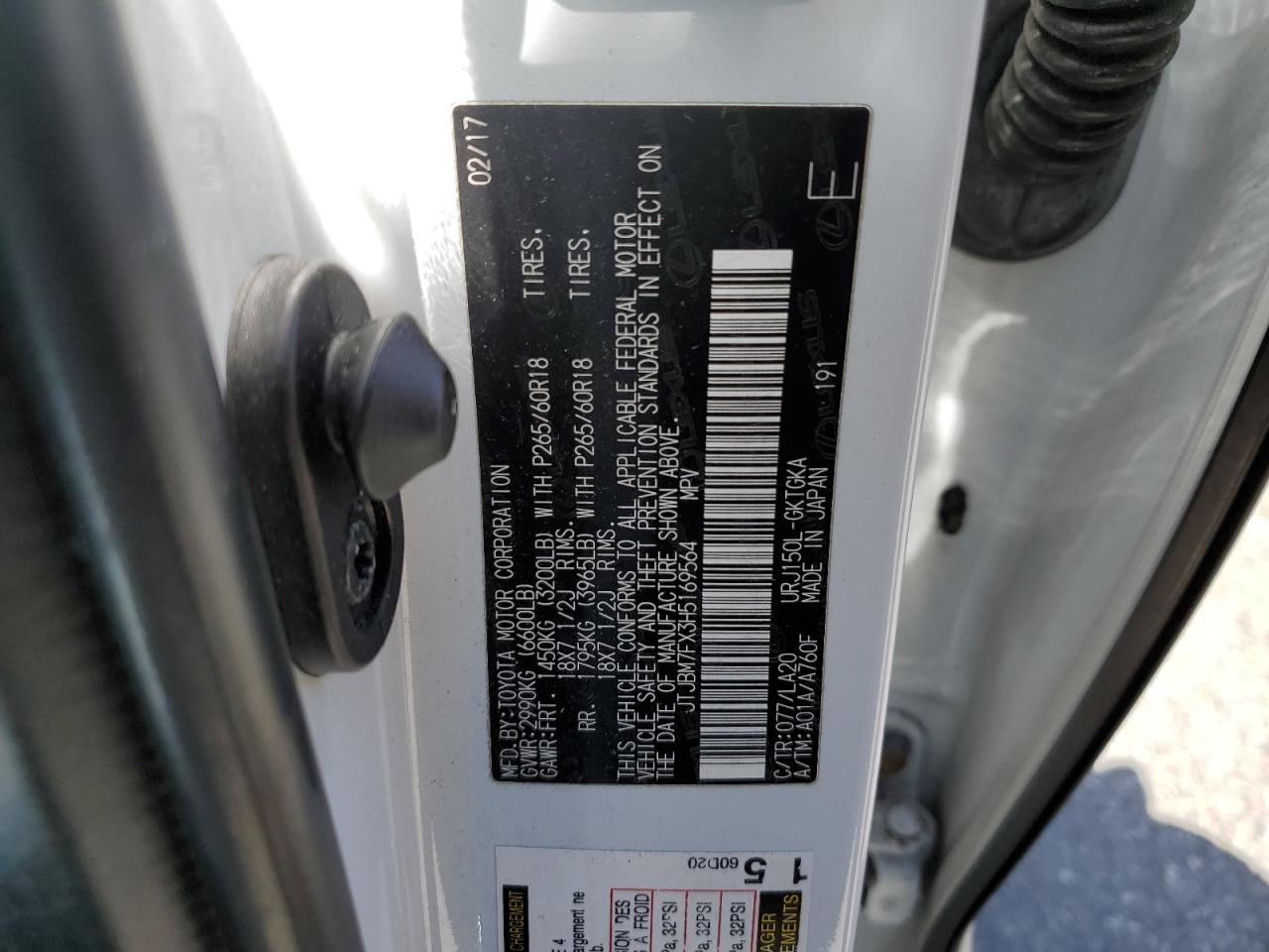 JTJBM7FX3H5169564 2017 Lexus Gx 460