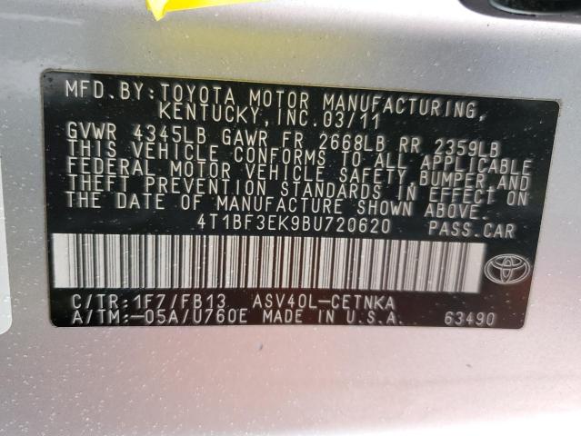 2011 Toyota Camry Base VIN: 4T1BF3EK9BU720620 Lot: 51771194