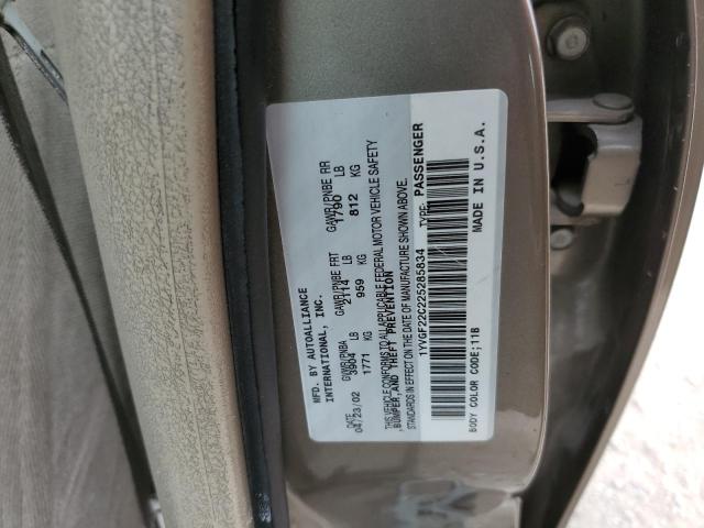 2002 Mazda 626 Lx VIN: 1YVGF22C225285834 Lot: 57956834