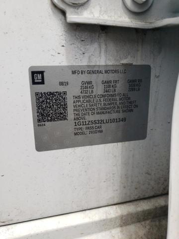 2020 Chevrolet Impala Lt VIN: 1G11Z5S32LU101349 Lot: 52679204