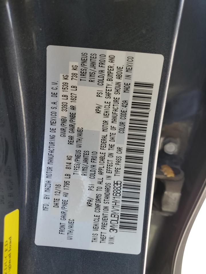 3MYDLBYV1HY168835 2017 Toyota Yaris Ia