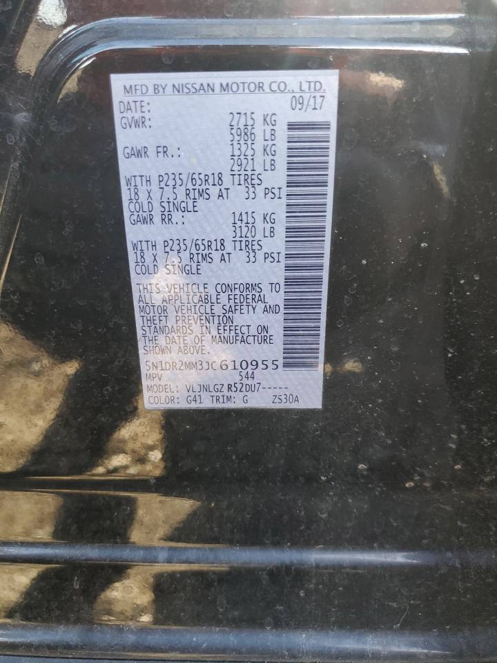 5N1DR2MM3JC610955 2018 Nissan Pathfinder S