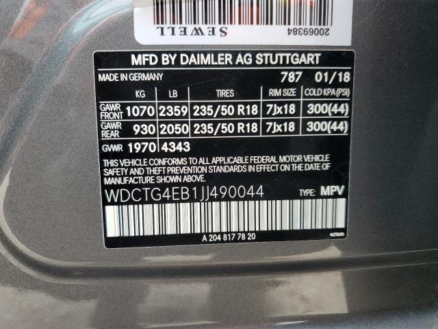 VIN WDCTG4EB1JJ490044 2018 Mercedes-Benz GLA-Class,... no.13