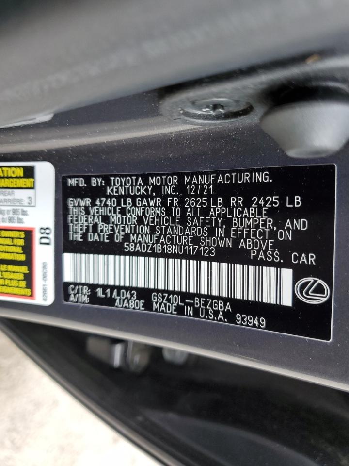 58ADZ1B18NU117123 2022 Lexus Es 350 Base