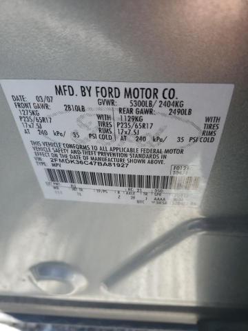 2FMDK36C47BA81927 2007 Ford Edge Se