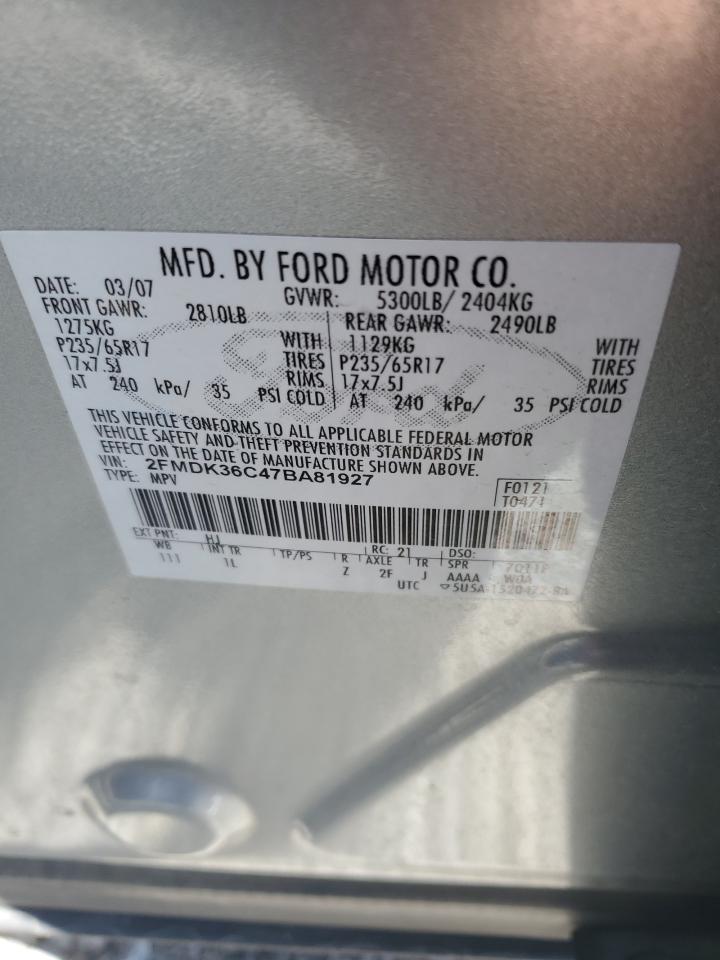 2FMDK36C47BA81927 2007 Ford Edge Se 2FMDK36C47BA81927 2007 Ford Edge Se
