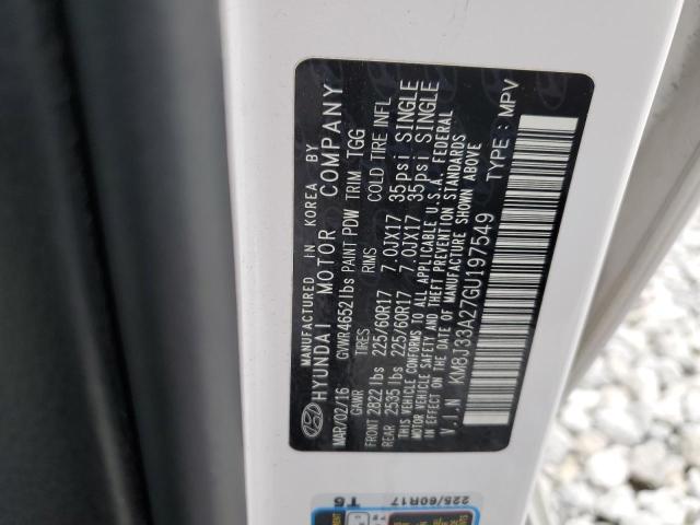 2016 Hyundai Tucson Limited VIN: KM8J33A27GU197549 Lot: 51334134