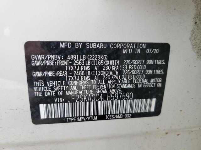 2020 Subaru Forester Premium VIN: JF2SKAGC4LH597590 Lot: 50711424