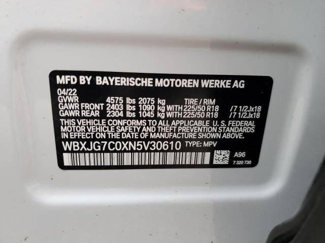 2022 BMW X1 SDRIVE2 - WBXJG7C0XN5V30610