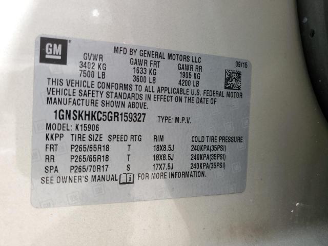 2016 CHEVROLET SUBURBAN K - 1GNSKHKC5GR159327