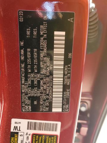 2023 Toyota Highlander L VIN: 5TDKDRAH2PS023700 Lot: 51824614