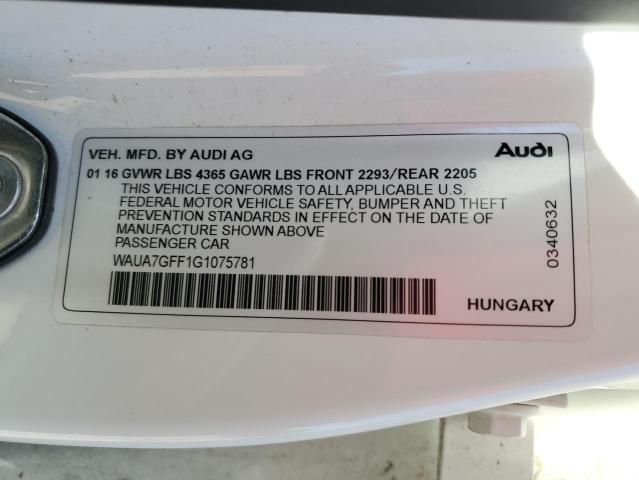 2016 AUDI A3 PREMIUM - WAUA7GFF1G1075781