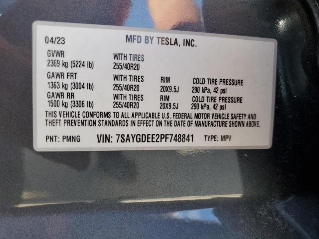 7SAYGDEE2PF748841 Tesla Model Y  14