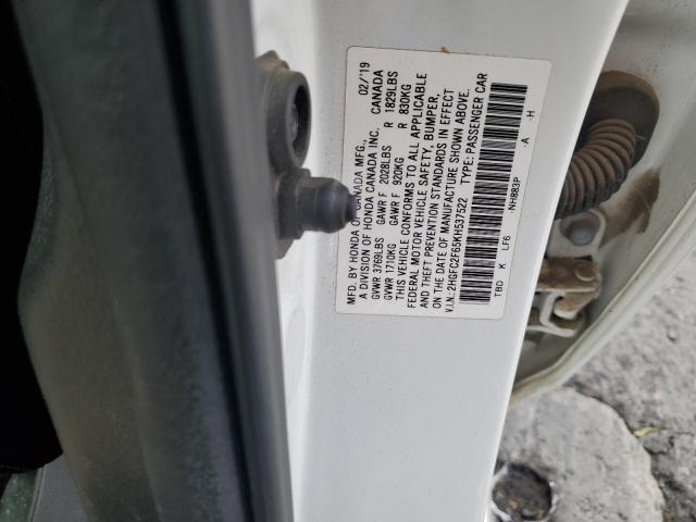 2019 Honda Civic Lx VIN: 2HGFC2F65KH537522 Lot: 51439934