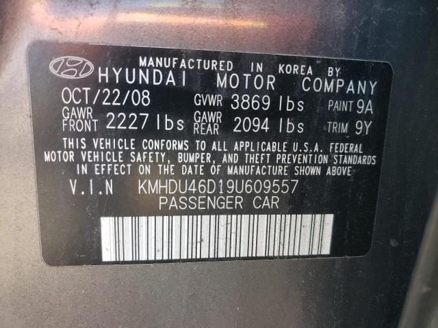 2009 Hyundai Elantra Gls VIN: KMHDU46D19U609557 Lot: 51176844