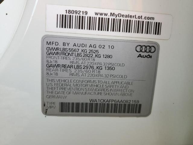 2010 Audi Q5 Premium VIN: WA1CKAFP6AA082159 Lot: 49985974