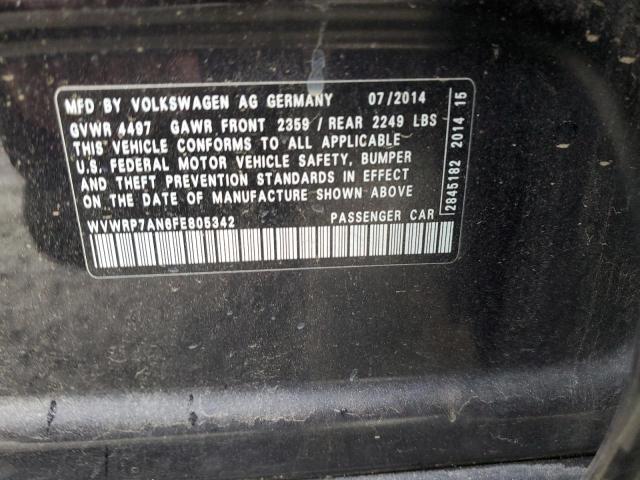 2015 VOLKSWAGEN CC EXECUTI WVWRP7AN6FE805342