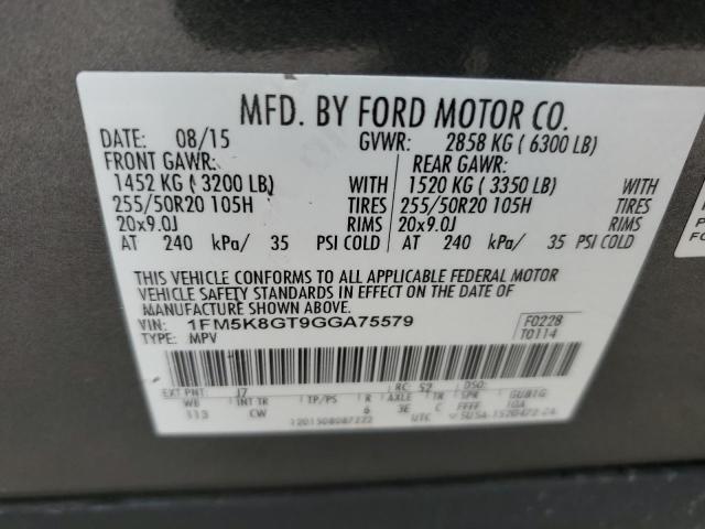 2016 Ford Explorer Sport VIN: 1FM5K8GT9GGA75579 Lot: 48860794