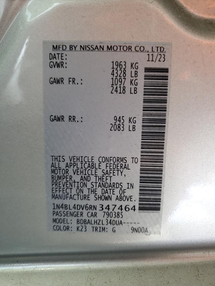 1N4BL4DV6RN347464 2024 Nissan Altima Sv