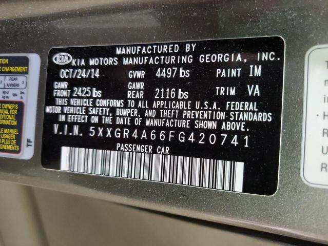 2015 KIA OPTIMA SX - 5XXGR4A66FG420741