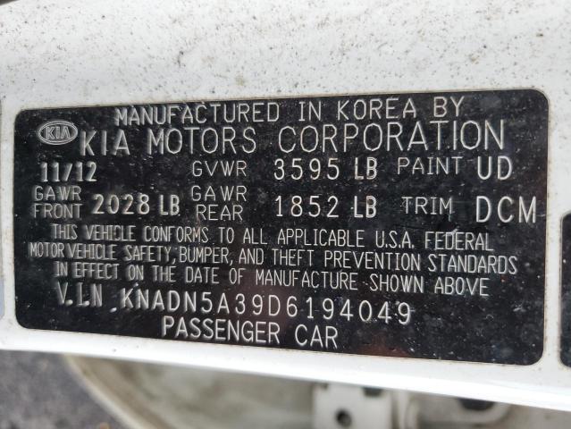 2013 Kia Rio Ex VIN: KNADN5A39D6194049 Lot: 49079524