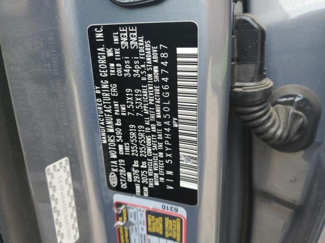 2020 Kia Sorento Ex VIN: 5XYPH4A50LG647487 Lot: 51103264