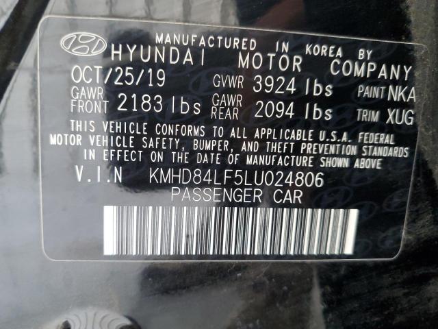 2020 Hyundai Elantra Sel VIN: KMHD84LF5LU024806 Lot: 52830884