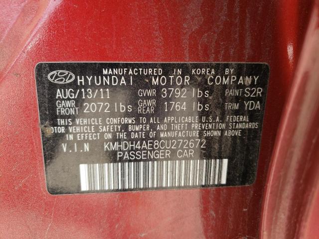 2012 Hyundai Elantra Gls VIN: KMHDH4AE8CU272672 Lot: 52221284