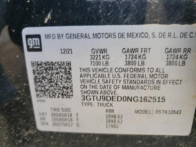 Lot #2508061994 2022 GMC SIERRA LIM salvage car